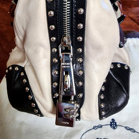Stunning studded and chromed out Prada high end luxury bag - Picture 7 of 15